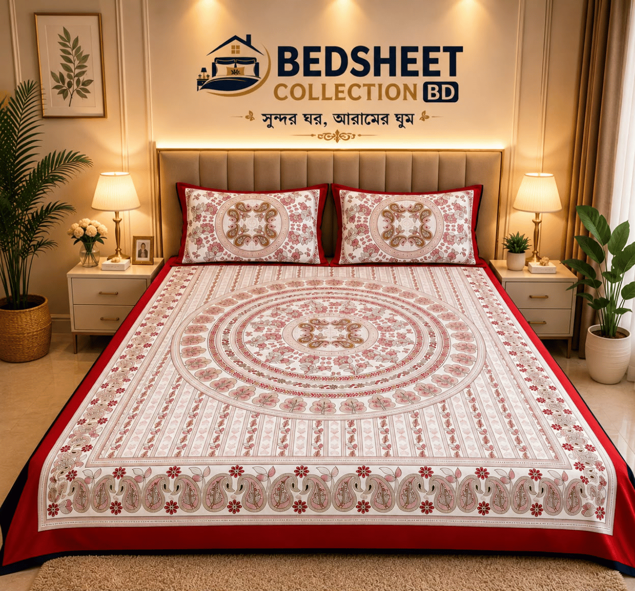 1-1.png 100% কটন ডিজিটাল প্রিন্টেড বেডশিট - Image 1